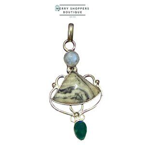 Sterling silver Picasso stone pendant